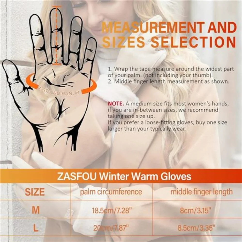 Women's Winter Warm Touchscreen Texting Gloves with Thermal Fleece Lined